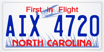 NC license plate AIX4720