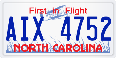 NC license plate AIX4752