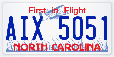 NC license plate AIX5051