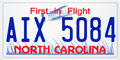 NC license plate AIX5084