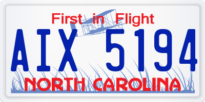 NC license plate AIX5194