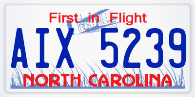 NC license plate AIX5239