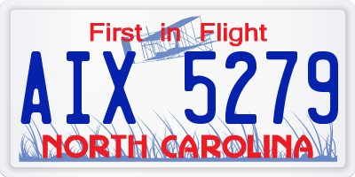 NC license plate AIX5279