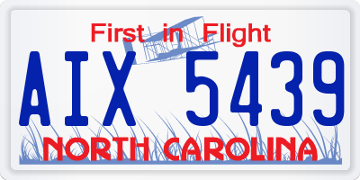 NC license plate AIX5439