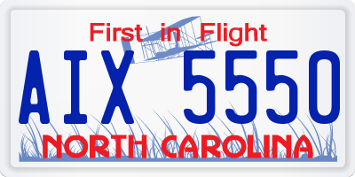 NC license plate AIX5550