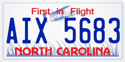 NC license plate AIX5683