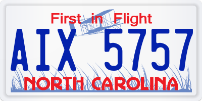 NC license plate AIX5757