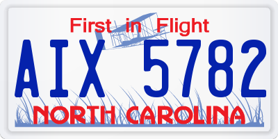 NC license plate AIX5782