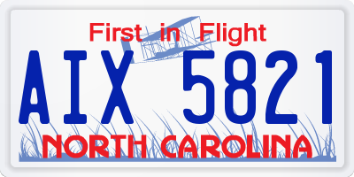 NC license plate AIX5821