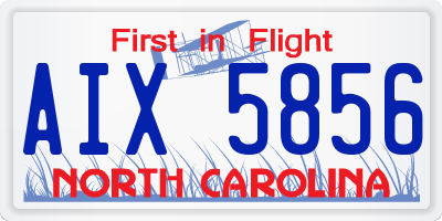 NC license plate AIX5856