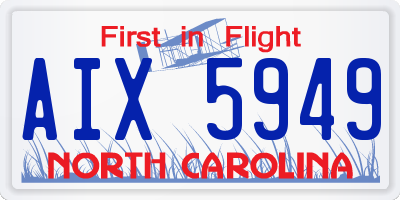 NC license plate AIX5949
