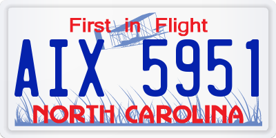 NC license plate AIX5951