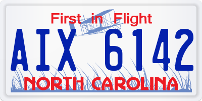 NC license plate AIX6142