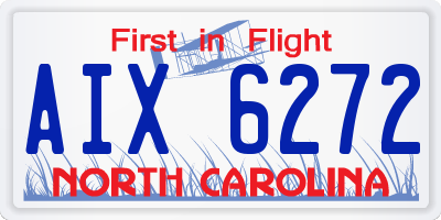 NC license plate AIX6272