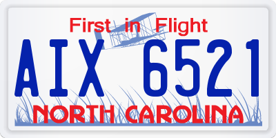 NC license plate AIX6521