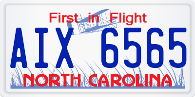 NC license plate AIX6565