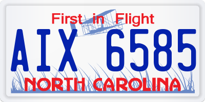 NC license plate AIX6585