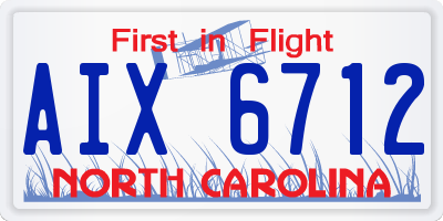 NC license plate AIX6712