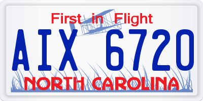 NC license plate AIX6720