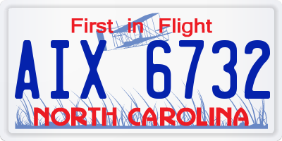 NC license plate AIX6732