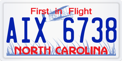 NC license plate AIX6738
