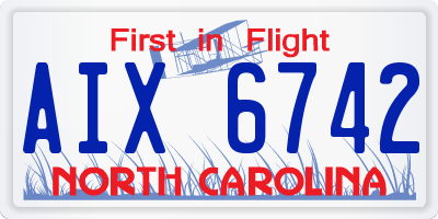 NC license plate AIX6742