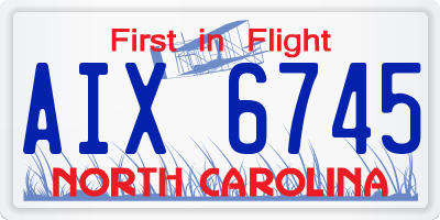 NC license plate AIX6745