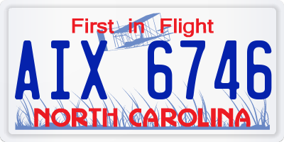 NC license plate AIX6746