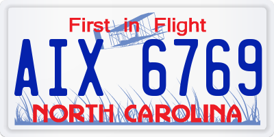 NC license plate AIX6769