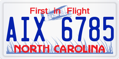 NC license plate AIX6785