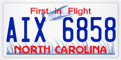 NC license plate AIX6858