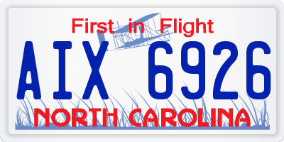 NC license plate AIX6926