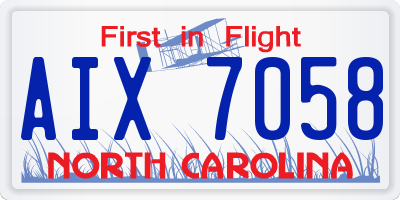 NC license plate AIX7058