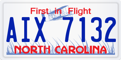 NC license plate AIX7132