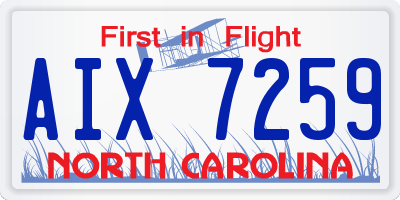 NC license plate AIX7259