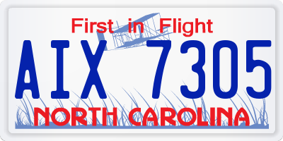 NC license plate AIX7305