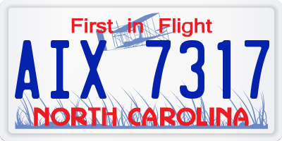 NC license plate AIX7317