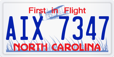 NC license plate AIX7347