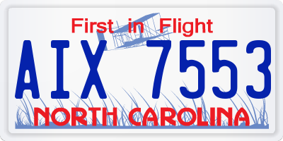 NC license plate AIX7553