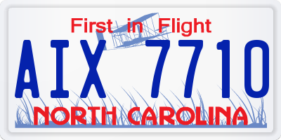 NC license plate AIX7710