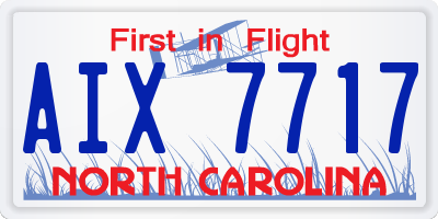 NC license plate AIX7717