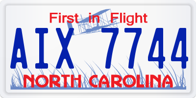 NC license plate AIX7744