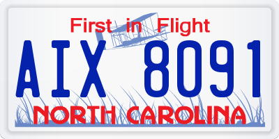 NC license plate AIX8091