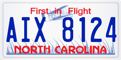 NC license plate AIX8124