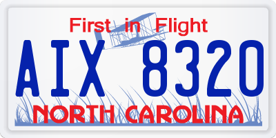 NC license plate AIX8320