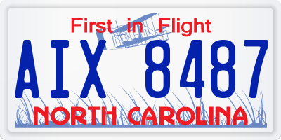 NC license plate AIX8487