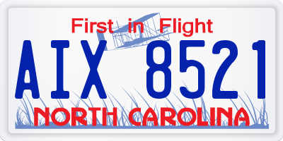 NC license plate AIX8521