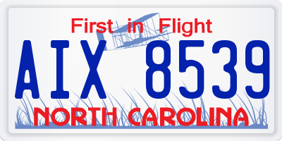 NC license plate AIX8539