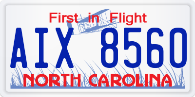 NC license plate AIX8560