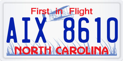 NC license plate AIX8610